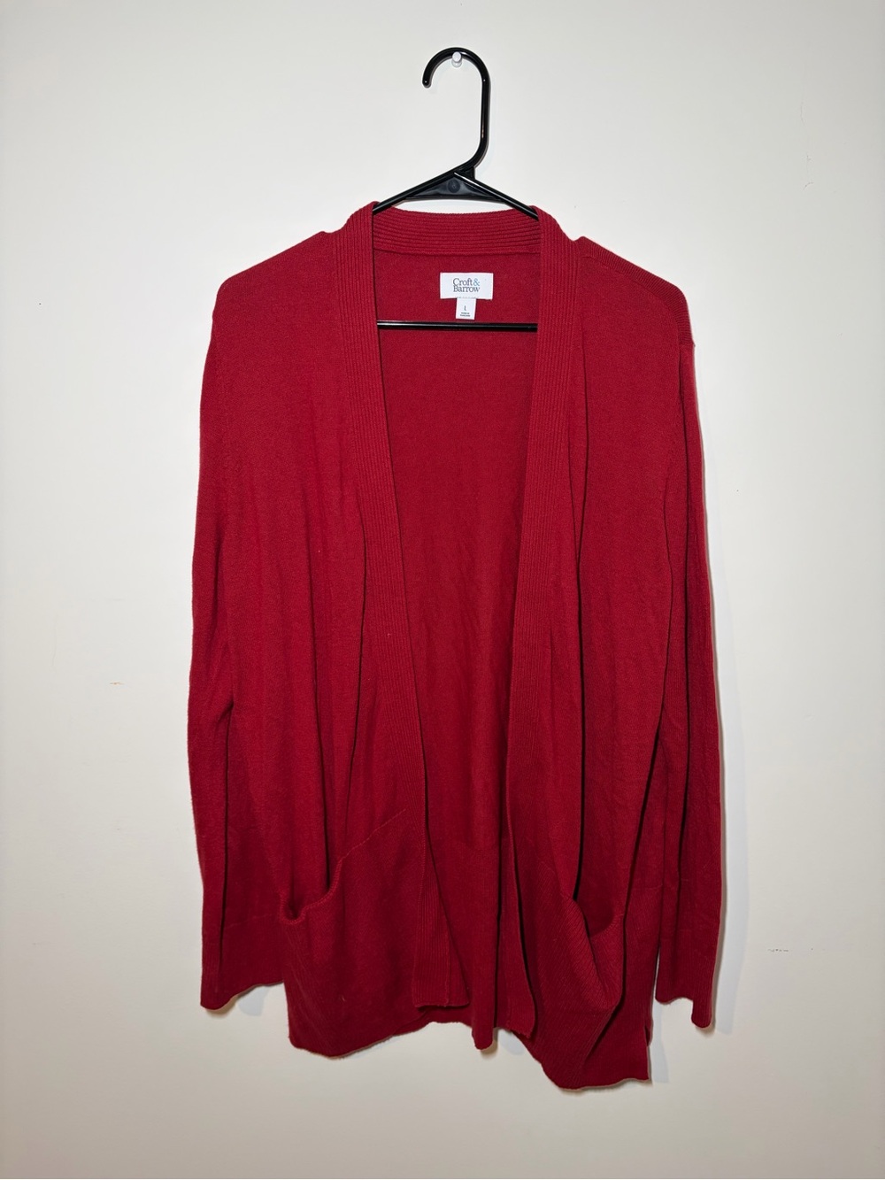 croft & barrow Red Open-Front Women's Cardigan
